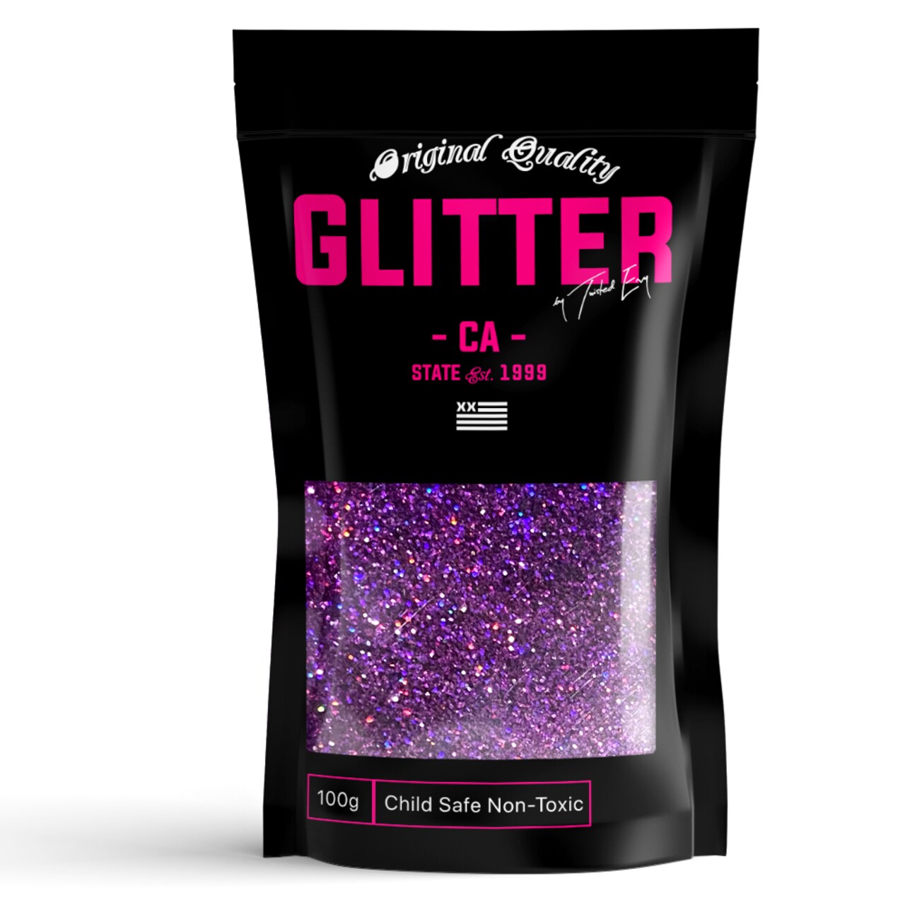 Purple Holographic Premium Glitter Multi Purpose Dust Powder 100g / 3.5oz for use with Arts & Crafts Wine Glass Decoration Weddings Cards Flowers Cosmetic Face Body (PACKAGING MAY VARY)